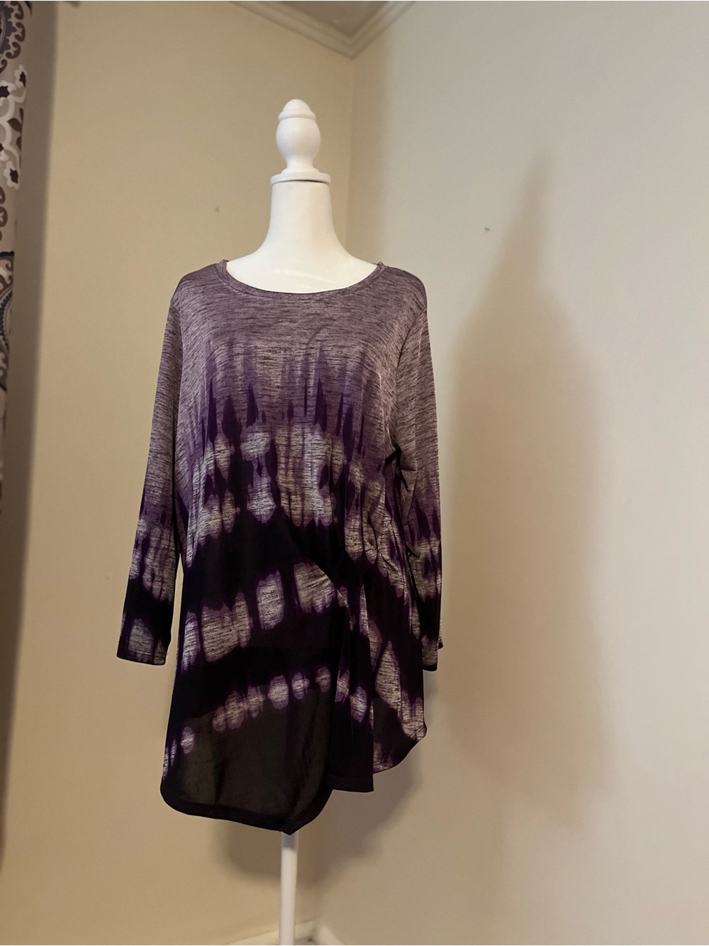 Simply Vera Vera Wang Purple Tie-Dye Long Sleeve Tunic